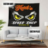 Personalized Eagle Eyes Hot Rod Speed Shop Living Room Garage Tapestry