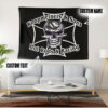 Personalized Hot Rod Iron Cross Garage Tapestry
