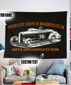 Personalized Hot Rod Racing Car Club Speed Shop Garage Tapestry