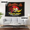 Personalized Gas And Diesel Hot Rod Devil Mr Horsepower Garage Tapestry