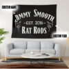 Personalized Pinstripe Hot Rod Garage Tapestry
