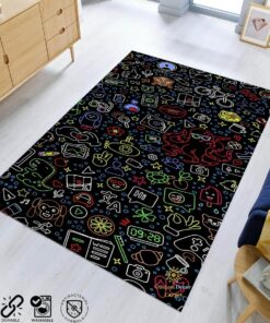 80s Colorful Arcade Area Rug For Living Room Bedroom