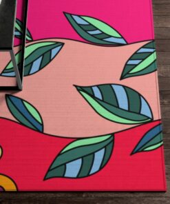 80s Colorful Groovy Abstract Cool Funky Pink Area Rug