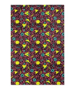 Vintage 80s Abstract Memphis Vintage Boho Cool Area Rug