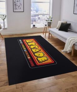 House Rules No Cheating No Fighting No Whining 80s Arcade Area Rug Floor Carpet