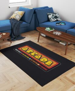 House Rules No Cheating No Fighting No Whining 80s Arcade Area Rug Floor Carpet
