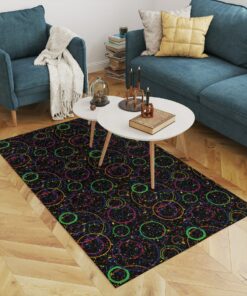Neon Color Arcade 80s Area Rug For Game Room Decor