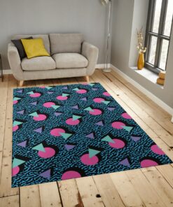 80s Arcade Pattern Style Area Rug For Game Room, Nintendo Room Decor, Boys Dorm Room Decor