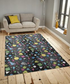 Retro 80s Arcade Floor Carpet Rug For Gaming Rug