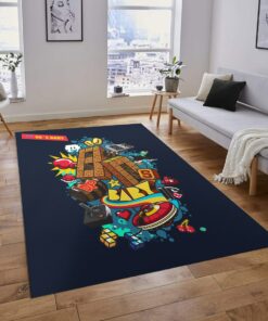 80s Game Art Arcade Style Area Rug