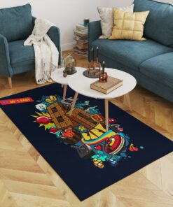 80s Game Art Arcade Style Area Rug