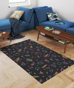 80s Arcade Game Room Area Rug