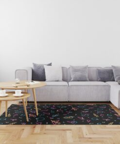 80s Arcade Game Room Area Rug