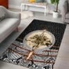 Wolf and Vikings Tattoo Viking Style Area Rug For Living Room Bedroom