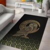 Golden Owl Celtic On Triskels Viking Style Area Rug