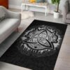 Black And White Dragon Celtic Viking Floor Mats for Living Room Bedroom