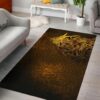 Golden Celtic Dragon Tattoo Viking Style Area Rug For Living Room Bedroom