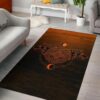 Personalized Orange Skoll and Hati Viking Style Area Rug
