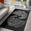 Raven of Odin Huginn and Muninn Viking Norse Mythology Viking Area Rug