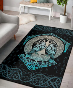 Alternative view of Celtic Tree of Life With Raven Viking Rug