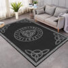 Celtic Runes Knot Odin Horn Viking Area Rug