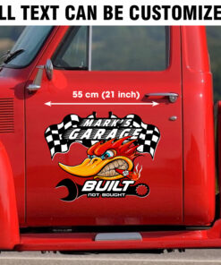 Alternative view of Personalized Hot Rod Garage Built Not Bought Speed Shop Vinyl Sticker