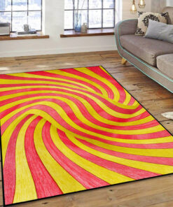 70s Rug Vortex Illusion Quadrangle Graphic For Living Room