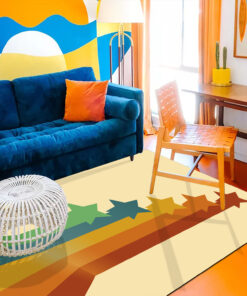 70s Star Abstract Area Rug