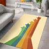 70s Star Abstract Area Rug