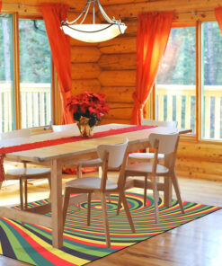 Abstract Swirl Pattern With Optical Illusion 70s Style Area Rug