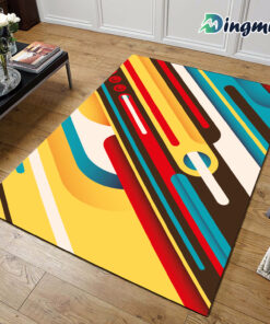 Creative 70s Abstraction With Designed Shapes Illustration Area Rug