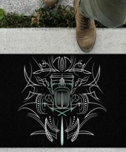 Pinstripe Hot Rod Kustom Kulture Rat Rod Door Mat