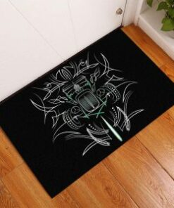 Pinstripe Hot Rod Kustom Kulture Rat Rod Door Mat