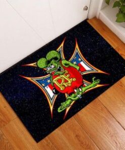 Rat Fink Hot Rod Pinstripe Door Mat