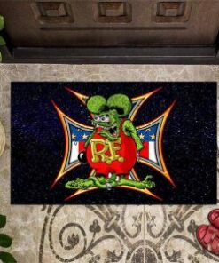 Rat Fink Hot Rod Pinstripe Door Mat
