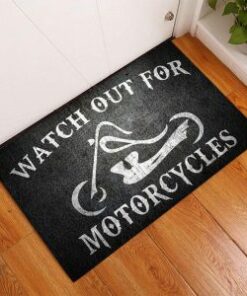 Watch Out For Motorcycles Choppers Bikers Door Mat