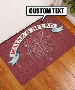 Personalized V8 Speed Pinstripe Hot Rod Door Mat