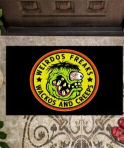 Hot Rat Rod Rat Fink Door Mat