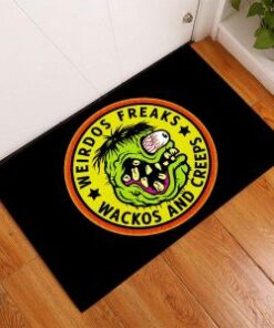 Hot Rat Rod Rat Fink Door Mat