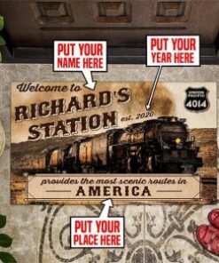 Personalized 4014 Big Boy Railroad Door Mat