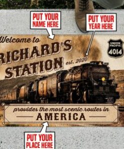 Personalized 4014 Big Boy Railroad Door Mat