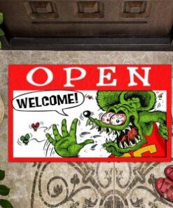Rat Fink Open Welcome Door Mat