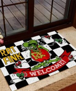 Rat Fink Welcome Hot Rod Door Mat