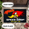 Personalized Speed Shop Hot Rod Door Mat