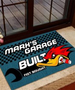 Personalized Built Not Bought Hot Rod Door Mat