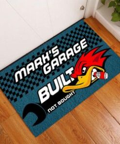 Personalized Built Not Bought Hot Rod Door Mat