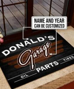 Personalized Garage Parts Door Mat