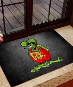 Hotrod Rat Fink Hot Rod Muscle Car Door Mat