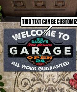 Personalized Welcome Garage Open Door Mat