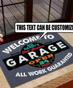 Personalized Welcome Garage Open Door Mat